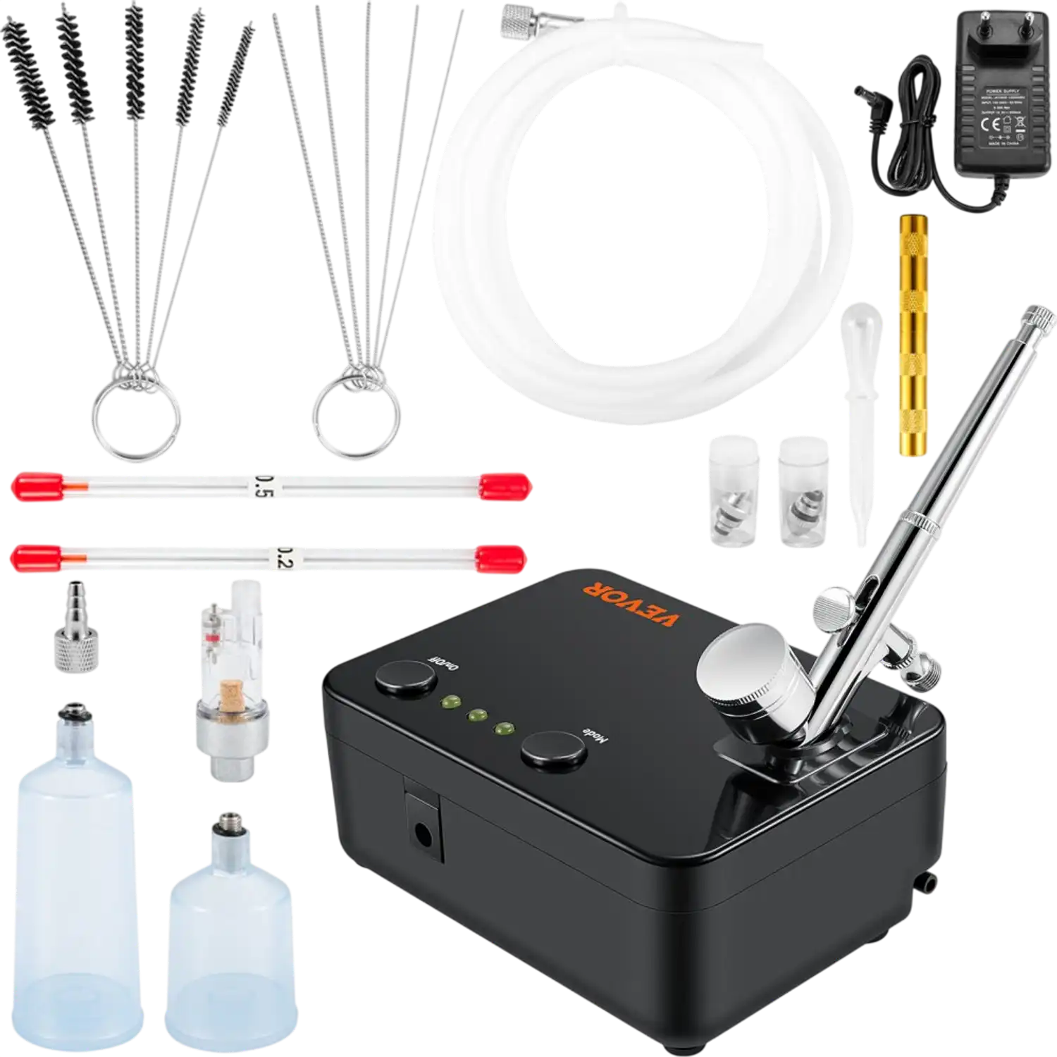 Vevor Airbrush Kit Portable Dual-Action Gravity Feed Set with Compressor New