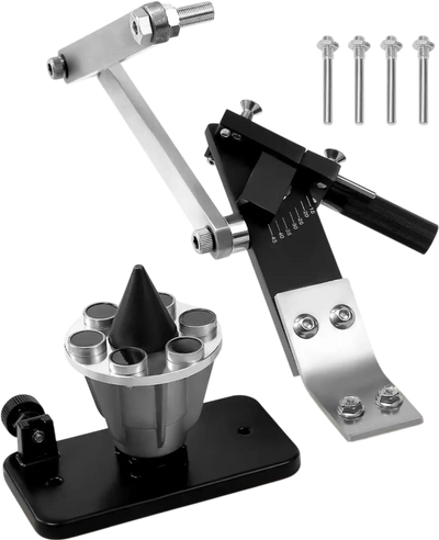 VEVOR Lawn Mower Blade Sharpener and Balancer, 15° - 45° Adjustable Lawnmower Blade Sharpening Tool with 4 Adapter Pins, Ball Bearings & 25mm Enlarged Handle, Compatible with Most Angle Grinders