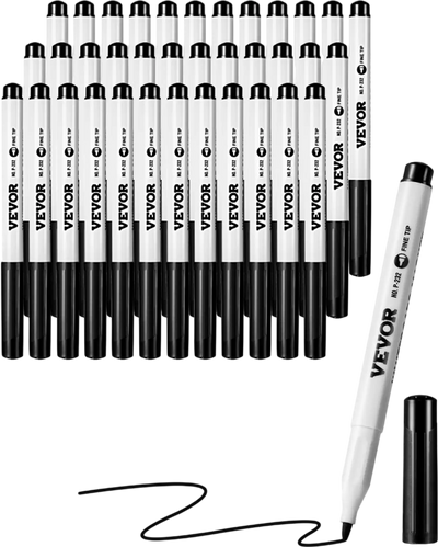 Vevor Dry Erase Markers Fine Tip Low Odor 36 Count Black Whiteboard Markers New