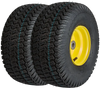 VEVOR Lawn Mower Tires with Rim, 15x6-6" Tubeless Tractor Tires, 2-Pack Tire and Wheel Assembly, S-Turf Pneumatic Tires, 3" Offset Hub, 3/4" Bushing Size, 16 PCS Adapters for Riding Mower Lawn Tractor