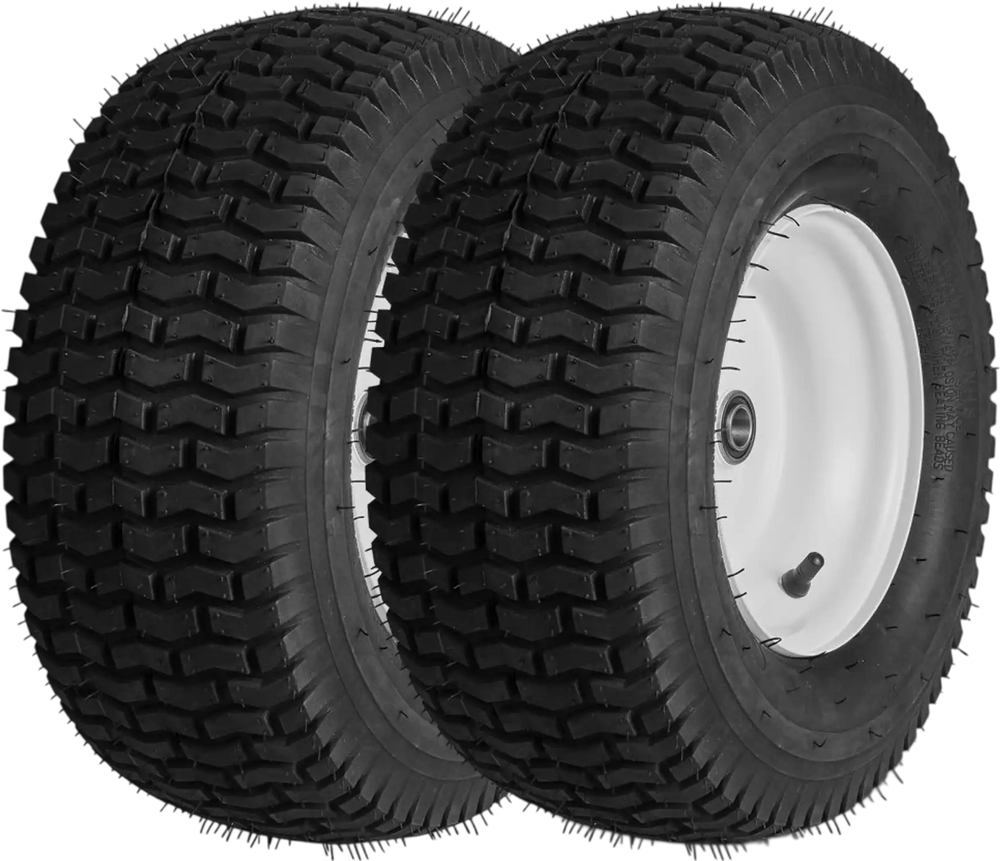 VEVOR Lawn Mower Tires with Rim, 16x6.5-8" Tubeless Tractor Tires, 2-Pack Tire and Wheel Assembly, Turf Pneumatic Tires, 3" Offset Hub, 3/4" Bushing Size, 16 PCS Adapters for Riding Mower Lawn Tractor