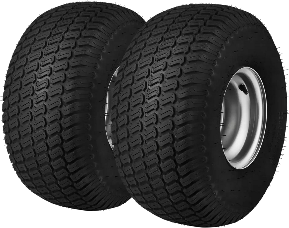 VEVOR Lawn Mower Tires with Rim, 20x8-8" Tubeless Tractor Tires, 2-Pack Tire and Wheel Assembly, S-Turf Pneumatic Tires with 3.5" Offset Hub and 3/4" Bushing Size, for Riding Mowers Lawn Tractors