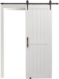 VEVOR Sliding Barn Door, 30 x 84 inch, High-Strength MDF Panel, Barn Door with Hardware Kit, Water-Proof PVC Surface, Easy to Install, H-Frame, Smoothly and Quietly Sliding for Living Room, Bathroom
