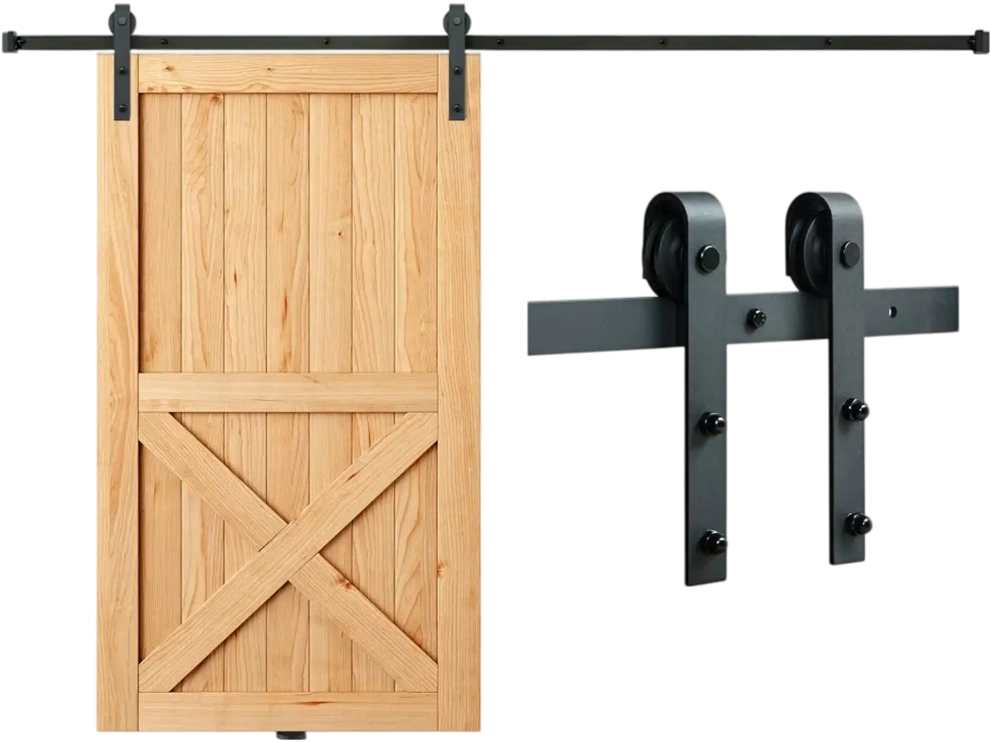 Vevor Sliding Barn Door Hardware Kit 8' Heavy Duty Single Door Track New