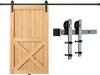 VEVOR 8FT Sliding Barn Door Hardware Kit, 330LBS Loading Heavy Duty Barn Door Track Kit for Single Door, Fit 3.7-4.3FT Wide and 1.3"-1.8" Thick Door Panel, with Smooth & Silent Pulley (I Shape)