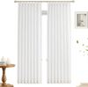VEVOR Sheer Curtains, 84 inches Long, 2 Panels Set Sheer White Curtains, Each 52" W x 84" L, Dual Rod Pocket Installation, 100% Polyester Window Drapes for Bedroom, Living Room, Balcony, Yard