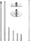 VEVOR Professional Dance Pole, Static/Spinning Dancing Poles, 82-118 in, Fixed-Mount Exercise Dancing Pole for Fitness, Adjustable Height, 45 mm Heavy-Duty Steel Build, 440 lb Capacity, Silver