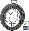 VEVOR Drain Cleaning Cable 100 FT x 3/8 Inch, Solid Core Steel Sewer Cable with 4 Cutter for 2" to 4" Pipes, Sewer Auger Cleaner Cable for Sink, Floor Drain, Toilet
