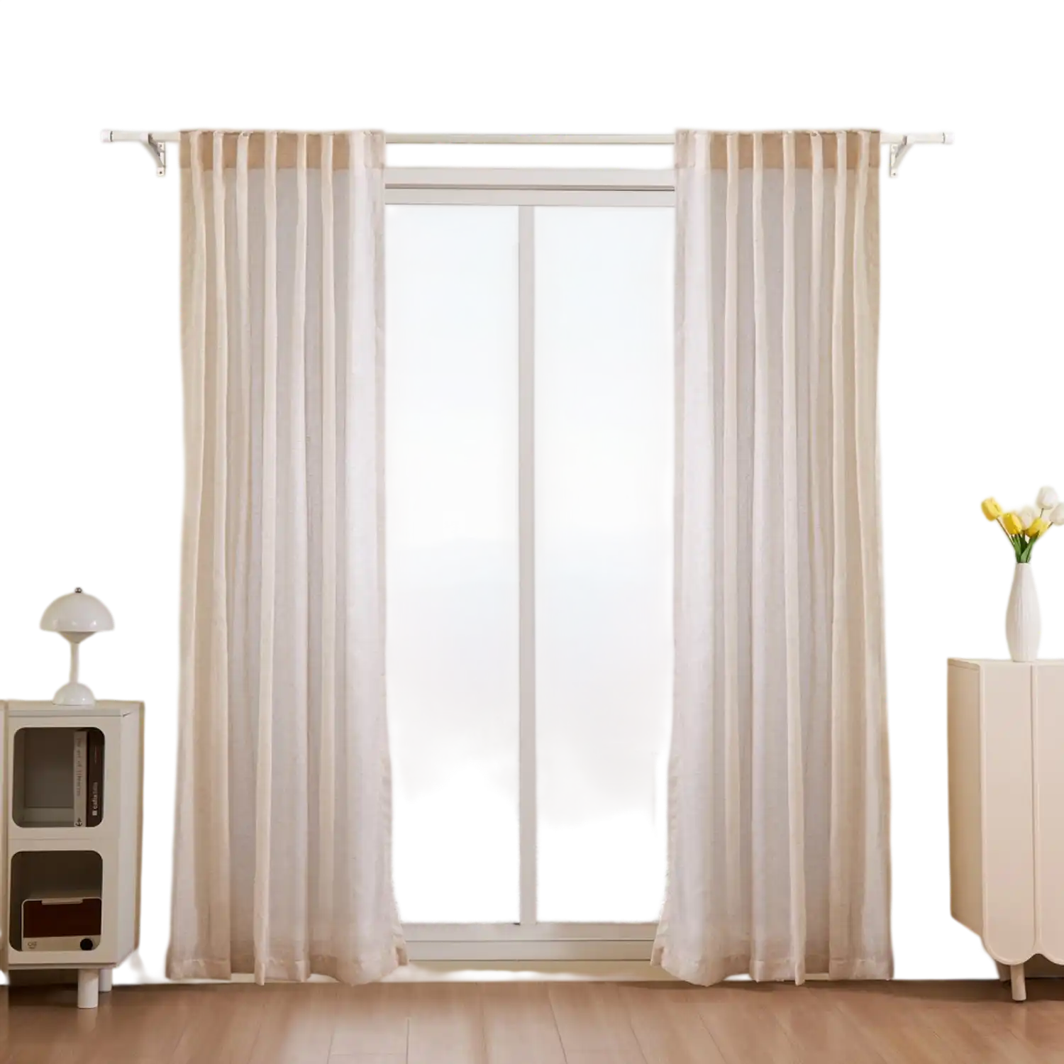 Vevor Curtains Natural Linen Semi-Sheer Light Filtering 52