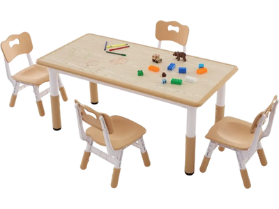 Vevor Kids Table and Chair Set Height Adjustable Multi-Activity Graffiti Desktop New