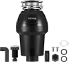 VEVOR Garbage Disposal, 1.25HP 3360RPM Continuous Feed Food Waste Disposer, 3-Bolt Mount Food Waste Grinding System with Sound Reduction, Power Cord & Splash Guard for Kitchen Sinks
