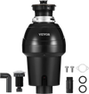 VEVOR Garbage Disposal, 1HP 3270RPM Continuous Feed Food Waste Disposer, EZ Connect Food Waste Grinding System with Sound Reduction, Power Cord & Splash Guard for Kitchen Sinks