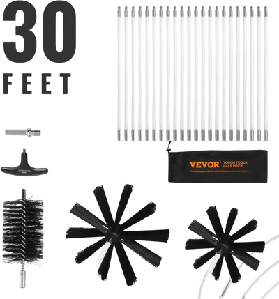 Vevor Dryer Vent Cleaner Kit 30' 22-Piece Flexible Lint Trap Brush Set New
