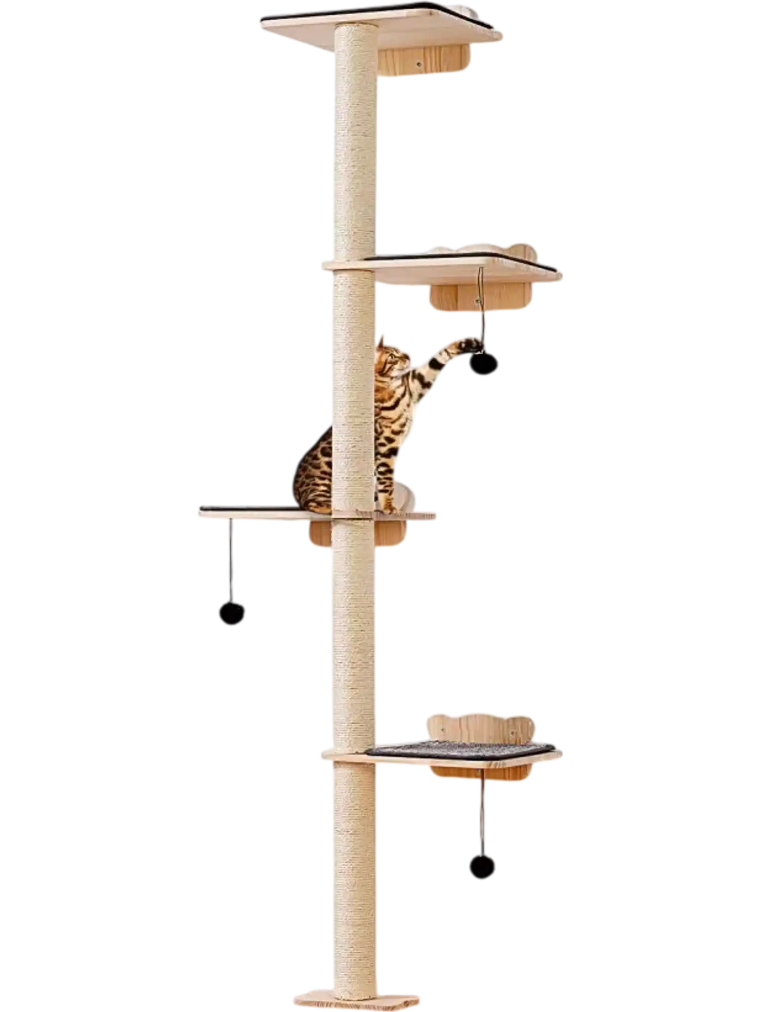 Vevor Cat Tree Wall-Mounted 4-Tier Floating Shelf Set New