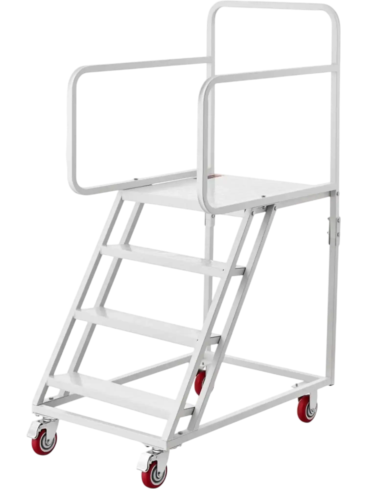 Vevor Rolling Warehouse Ladder 4-Step Mobile Step Stair with Handrails New