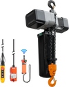 VEVOR 6000 lbs Electric Chain Hoist 30 ft Lift Three-Phase Overhead Crane, Double G100 Chain with 328 ft Wireless & 27 ft Wired Remote Control, 208-240V/440-480V, for Factories, Warehouses, Garages