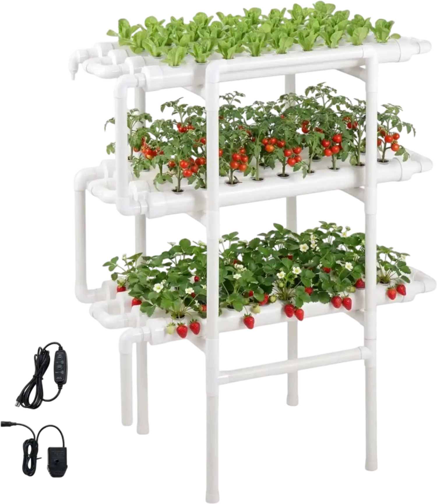 Vevor Hydroponic Grow System Kit 3-Tier 108-Site UPVC Timed Irrigation New