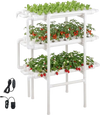VEVOR Hydroponics Growing System Kit, 3-Tier 108 Sites UPVC Pipe Hydroponic Grow Kit with Timed Irrigation, Sun & Light Blocking Pipes, Indoor Home Garden Vegetable Planting Grow Kits for Fruit Herb