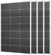 VEVOR 4PCS 100W Monocrystalline Solar Panels, 23% High-Efficiency Mono PV Module with Stable MC4 Output & Aluminum Frame, IP65 Waterproof Solar Panel for Car Boat RV Flat Rooftop Off-Grid Applications