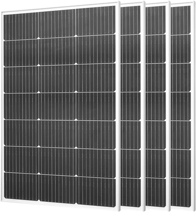 Vevor Solar Panels 4 x 100W Monocrystalline High-Efficiency MC4 Aluminum Frame IP65 Waterproof New