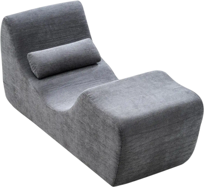 VEVOR Yoga Chair Chaise, Ergonomic Chaise Lounge Chair for Yoga, Modern Boneless Curved Foam Lounge Indoor for Massage, Stretching, Relaxation, Exercise, Used in Living Room, Bedroom, Balcony, Grey