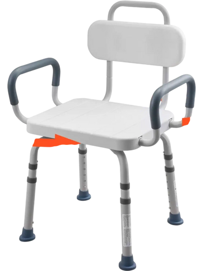Vevor Shower Chair Swivel Bath Bench with Arms and Back 400 lbs New