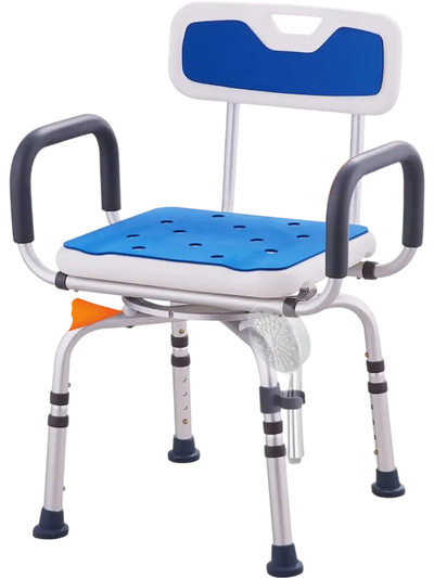VEVOR Swivel Shower Chair 360 Degree, Adjustable Shower Seat with Armrests and Backrest for Inside Shower or Bathtub, Non-Slip Rotating Bathtub Chair Seat for Elderly Disabled Injured, 400lbs Capacity