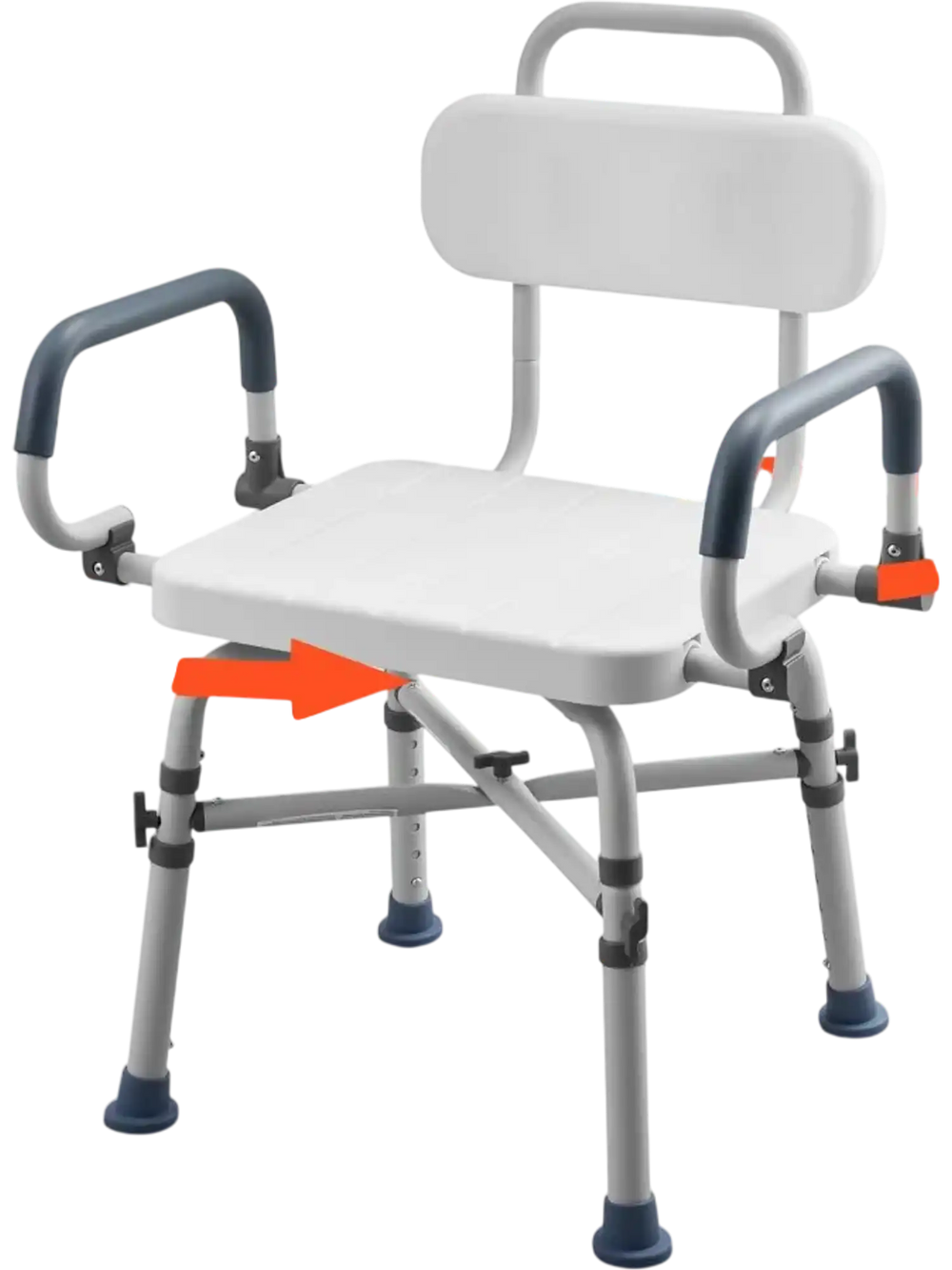VEVOR Swivel Shower Chair with Arms and Back, 500 lbs Heavy Duty Bench Seat for Inside Shower Stall and Bathtub, Height Adjustable Bathroom Bath Tub Seat for Adults, Seniors, Elderly and Disabled