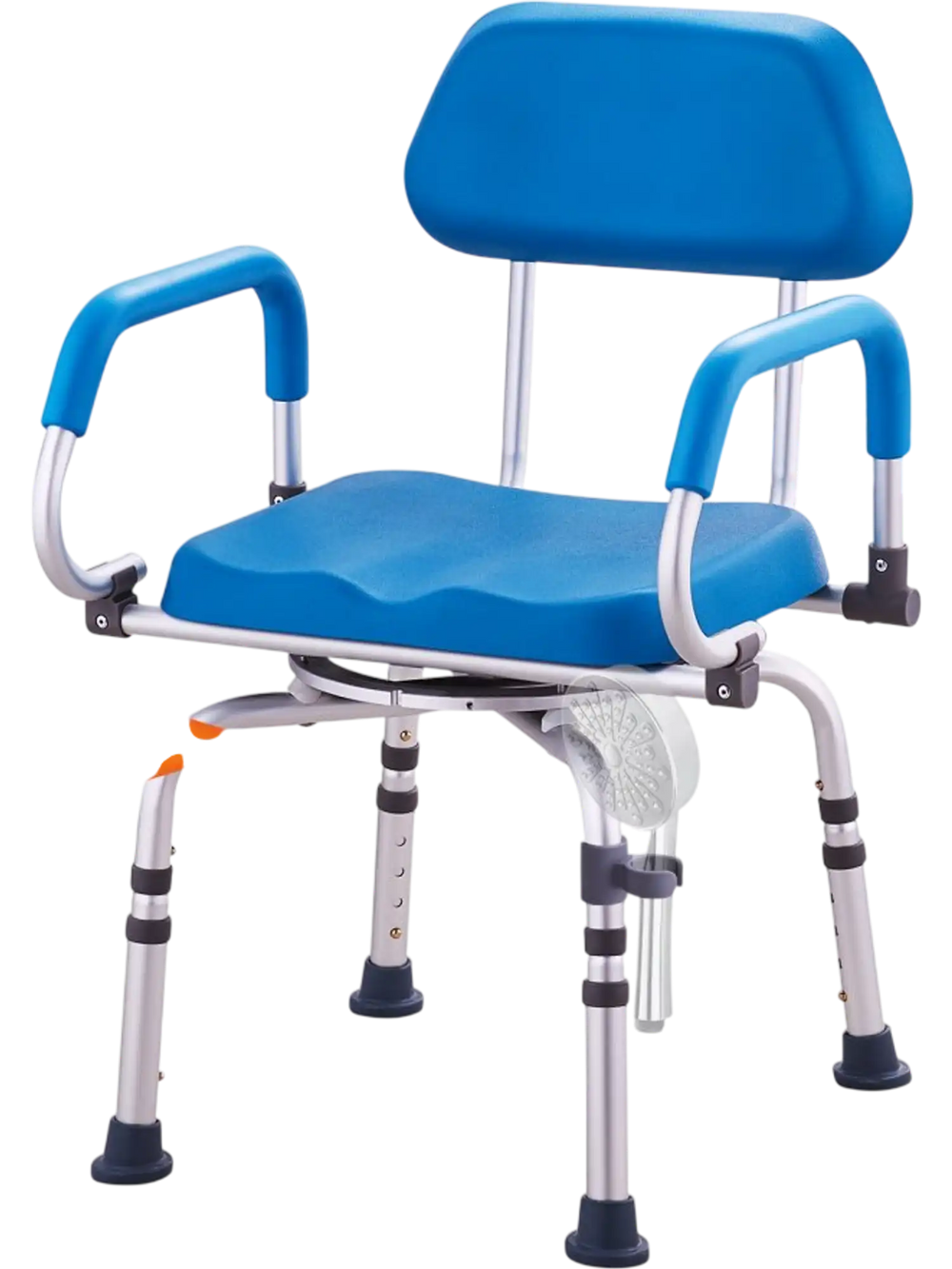 VEVOR Swivel Shower Chair 360 Degree, Adjustable Shower Seat with Pivoting Arms & Padded Bath Seat for Inside Shower or Tub, Non-Slip Rotating Bathtub Chair for Elderly Disabled, 300LBS Capacity