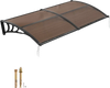 VEVOR Awnings for Door Entrance, 38 x 78 in, Exterior Front Door Window Awnings with Drainage & Metal Bracket, Rain Snow Sun Protection, Overhang Polycarbonate Door Canopy for Porch Patio, Brown