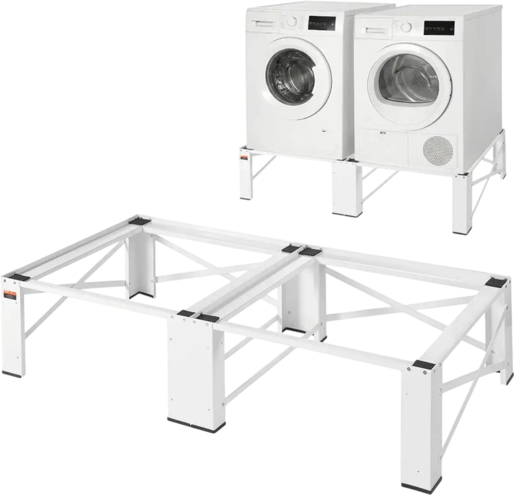 VEVOR Laundry Pedestal, 12 in Height, Washer and Dryer Pedestals with 700 lbs Weight Load Capacity, Non-Slip Feet, 28.3 x 28.3 in Washing Machine Stand Universal Fit, White, 2 Pack