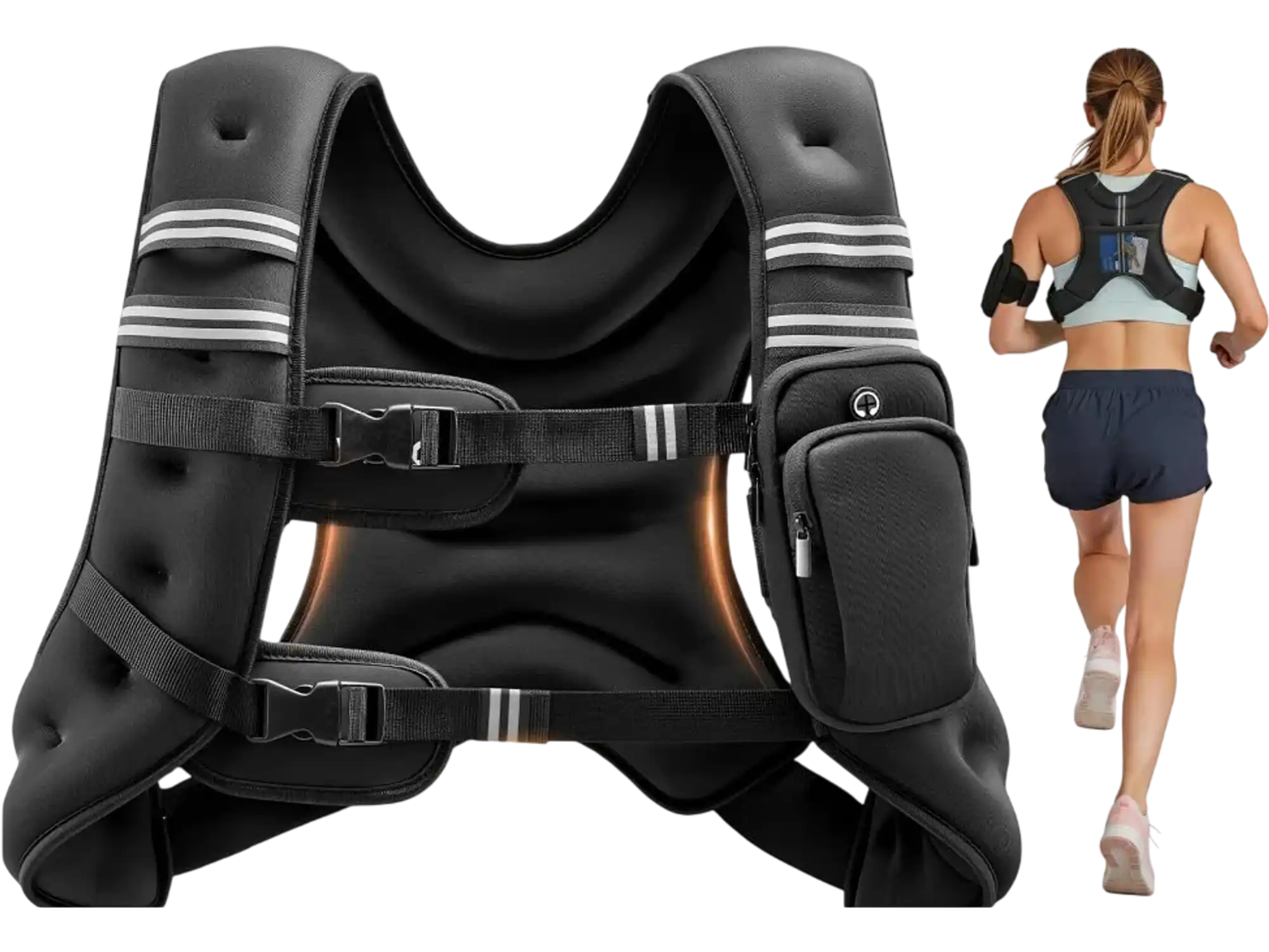 Vevor Weighted Vest 25 lbs Adjustable Reflective Training Vest New