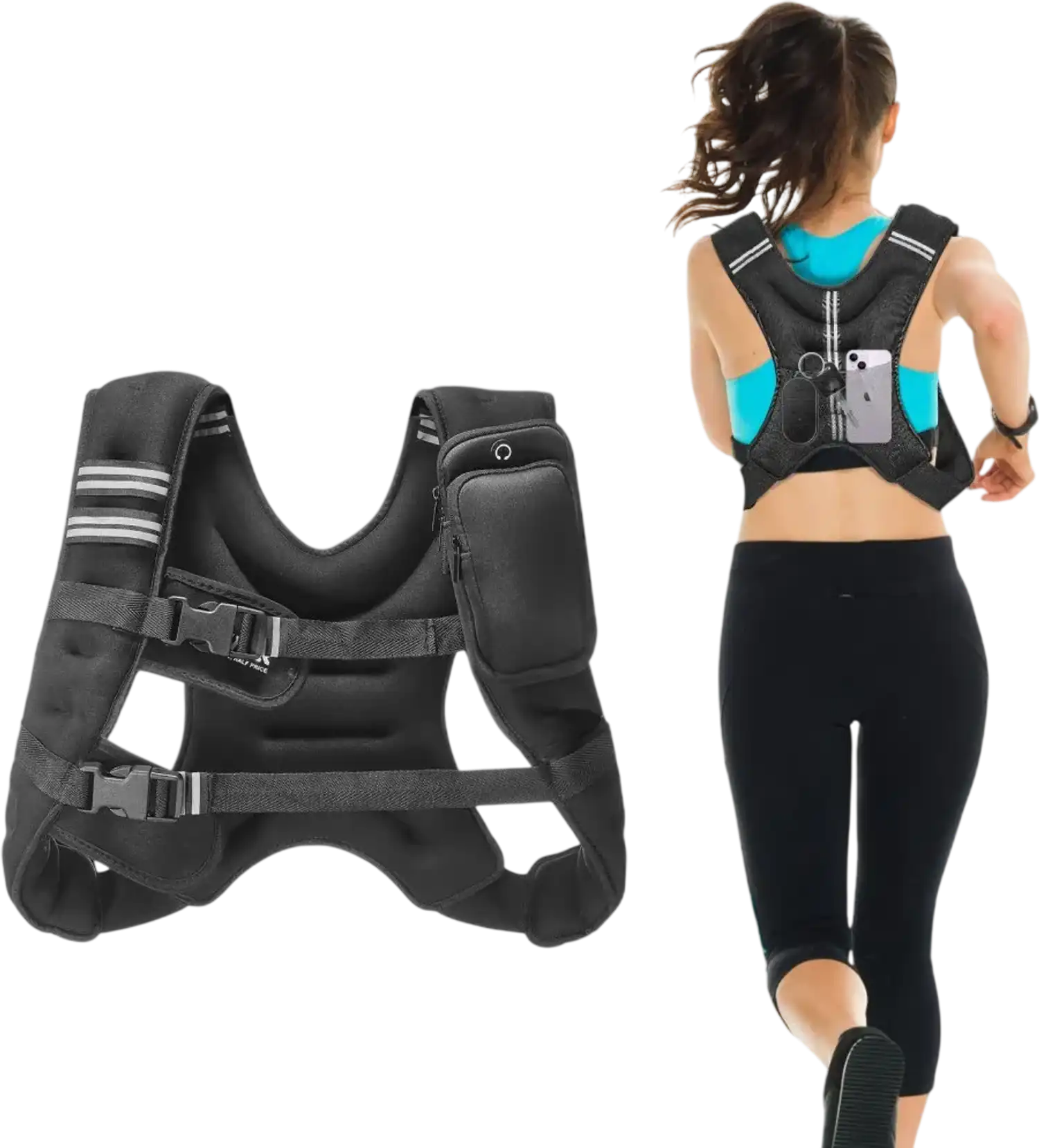 Vevor Weighted Vest 12 lbs Adjustable Buckle Fitness Vest New