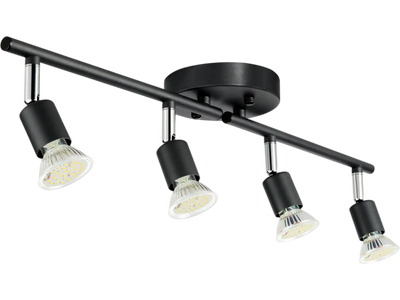 VEVOR 4-Light LED Track Lighting Kit, Ceiling Spot Light with Rotatable Light Arms and Heads, 24.8
