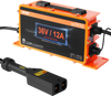 VEVOR 36 Volt Golf Cart Battery Charger, 12 AMP, Smart Battery Charger with D-Style Plug, Compatible with Lead-Acid AGM/GEL/EFB MF NMC LiFePO4 Batteries for EZGO TXT, IP67 Waterproof ETL Certified