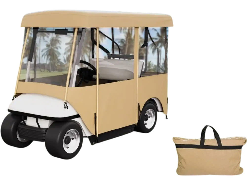 VEVOR Golf Cart Enclosure, with 4-Sided Fairway Deluxe, 300D Waterproof Driving Enclosure with Transparent Windows, Fit for 2+2 Seats Golf Carts (Roof Up to 78.7''L)