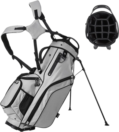 VEVOR Golf Cart Bag, 14 Way Top Divider Organizer, 2-in-1 Golf Club Bag with Full-length Divider, Dual Shoulder Straps, Support Legs, Rain Hood, Storage Pockets, Lightweight Polyester for Men & Women