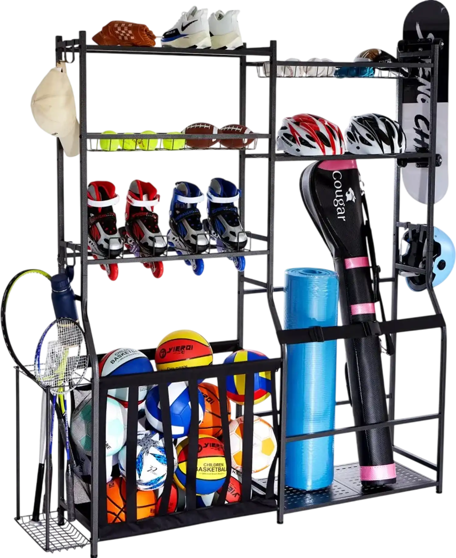 Vevor Golf Storage Organizer Garage Sports Equipment Rack Black New