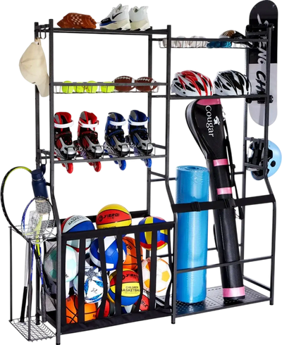 Vevor Golf Storage Organizer Garage Sports Equipment Rack Black New