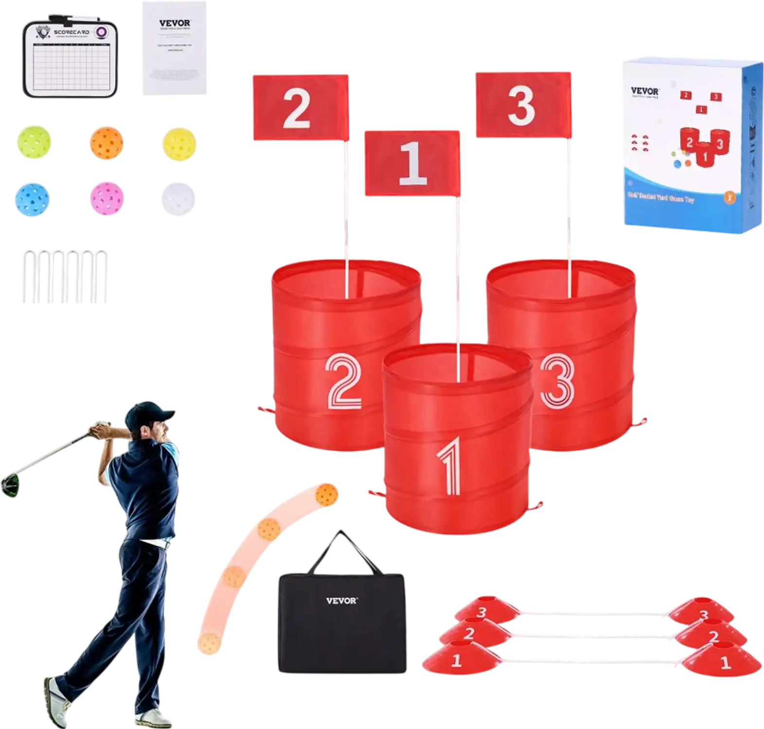 Vevor Golf Game 3-Hole Backyard Bucket Set New
