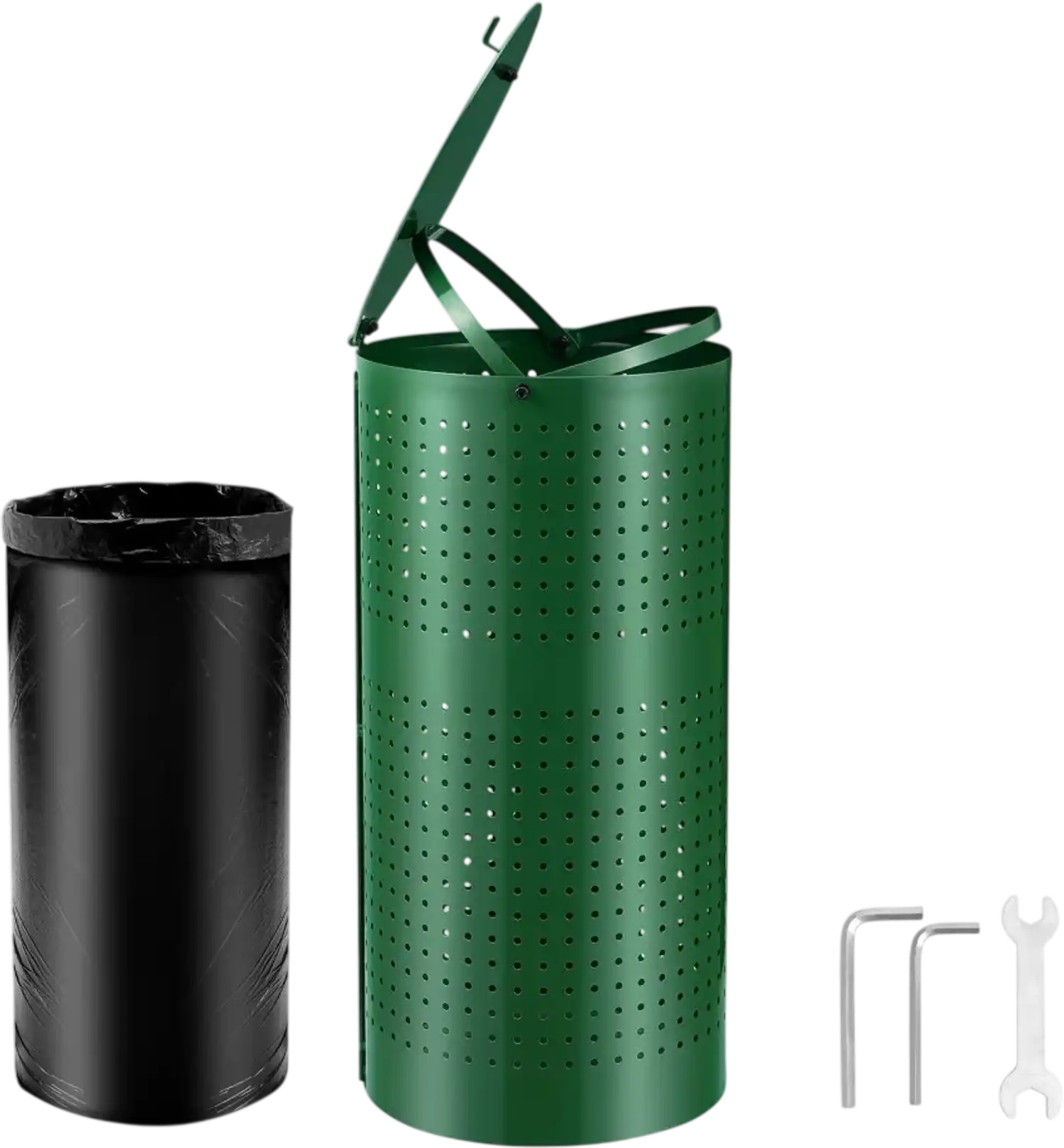 Vevor Dog Waste Bin Outdoor Poop Trash Can with Lid 11.5 Gallons New