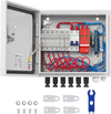 VEVOR PV Combiner Box, 6 String, Solar Combiner Box with 10A Rated Current Fuse 63A Circuit Breaker Lightning Arrester and Solar Connector, Steel Case for On / Off Grid Solar Panel System, IP65