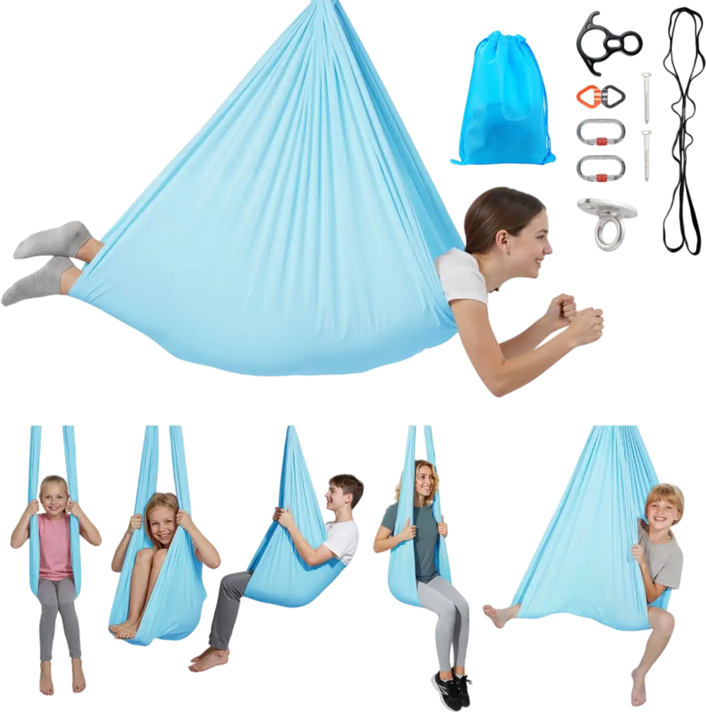 VEVOR Aerial Yoga Hammock, Maximum 300 lbs Load Aerial Silk, Yoga Swing with Nylon Fabric, Daisy Rope, PE Zipper Bag, Gymnastics Swings Suitable for Men and Women, Dual-Function Hammock & Swing