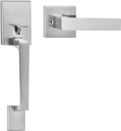 Vevor Front Door Handle Satin Nickel Square Handle Set with Lever No Lock New