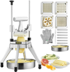 VEVOR Commercial Vegetable Fruit Chopper, Stainless Steel French Fry Cutter with 4 Blades 1/4" 3/8" 1/2", 6-wedge Slicer, Chopper Dicer with Tray, Heavy Duty Cutter for Potato Tomato Onion Mushroom