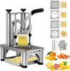 VEVOR Commercial French Fry Cutter with 4 Replacement Blades, 1/4″ & 3/8″ Blade Easy Dicer Chopper, 6-wedge Slicer & 6-wedge Apple Corer, Lemon Potato Cutter for French Fries with Tray and Handle