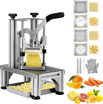 Vevor French Fry Cutter Commercial Vegetable Chopper with 4 Blades New