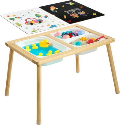 Vevor Sensory Table Toddler Activity Table with Reversible Double-Sided Board and Storage Bins New