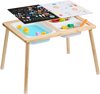 VEVOR Sensory Table for Toddlers, Kids Activity Table with 3 Foldable Storage Bins & Double-Sided Board, Indoor/Outdoor Play Sand and Water Table, Wooden Kids Sensory Table for Drawing Studying Dining