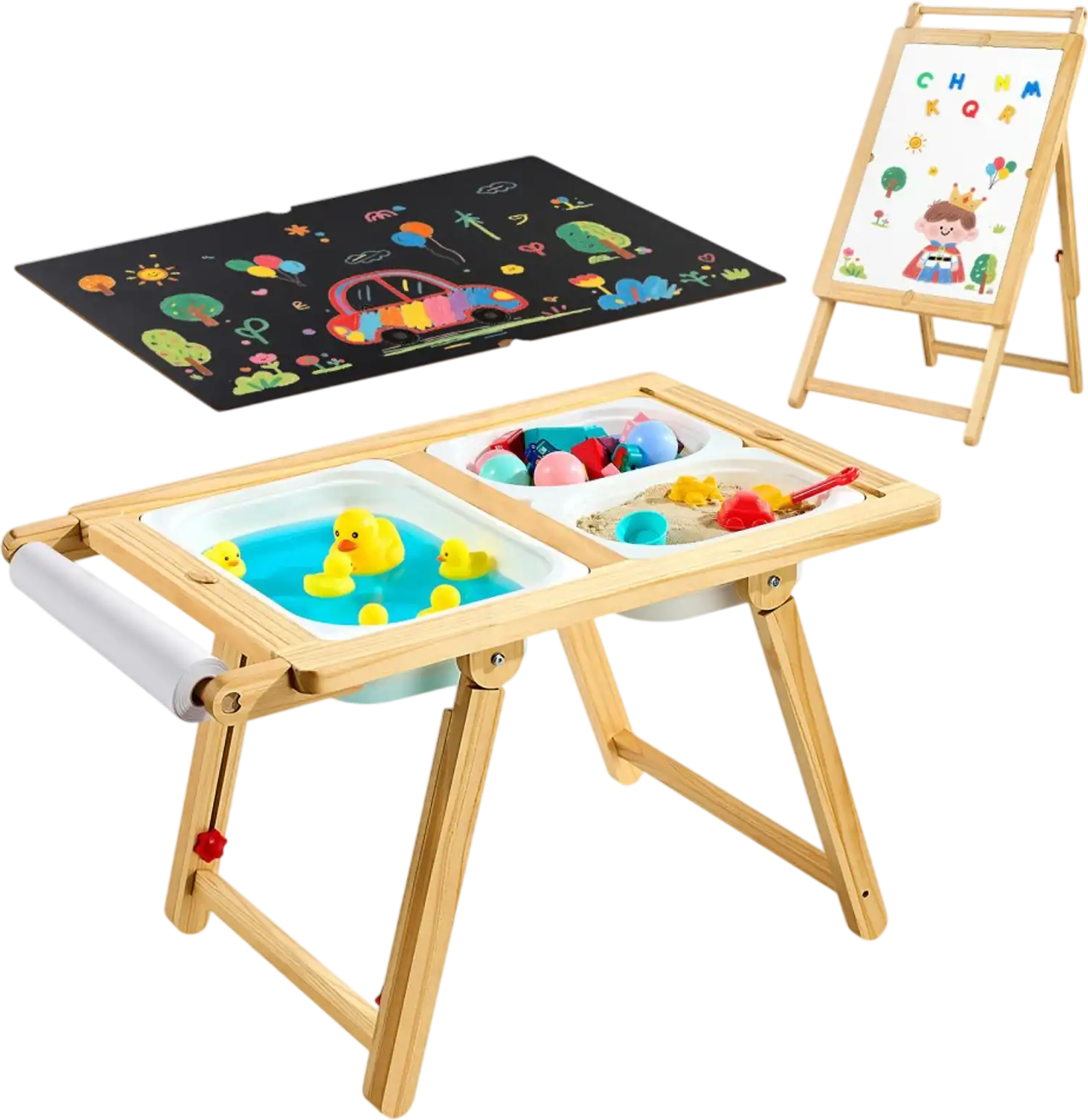 Vevor Sensory Table Wooden Kids Activity Table and Art Easel New